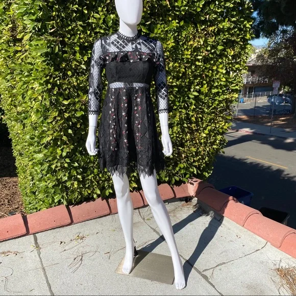 FOXIEDOX Josefine Lace & Clip Dot Cocktail Dress - Picture 4 of 14